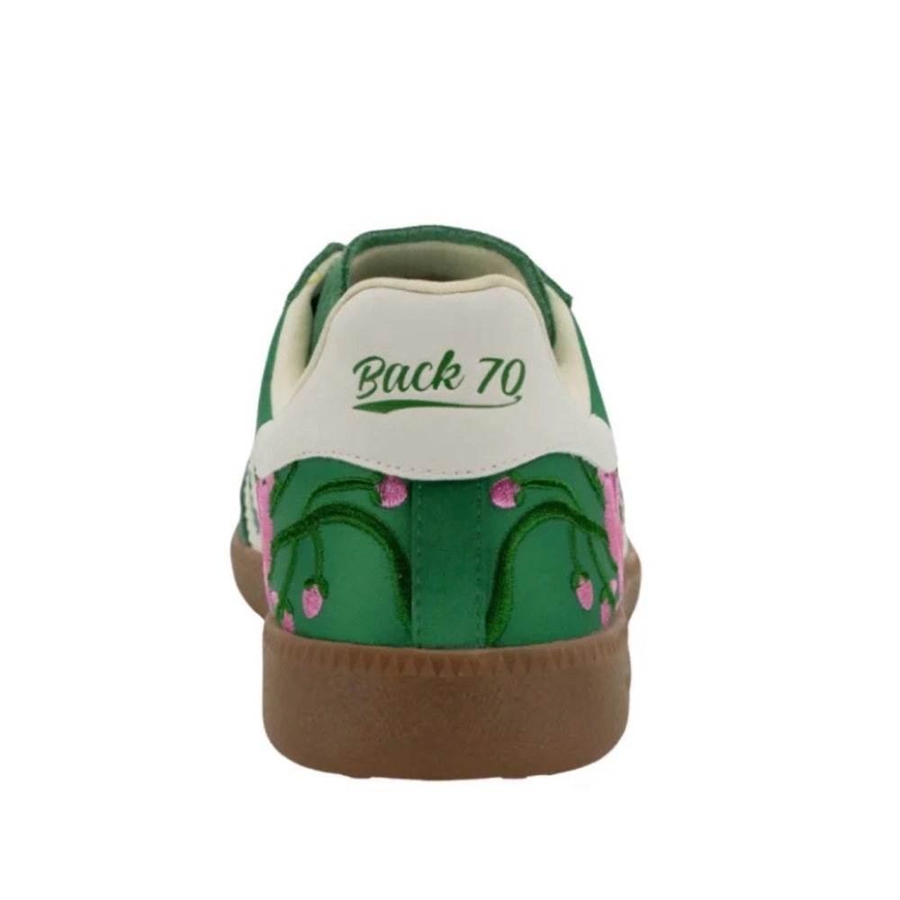 Back70- NWB Green and Pink Floral Ghost Sneakers - Picture 2 of 6